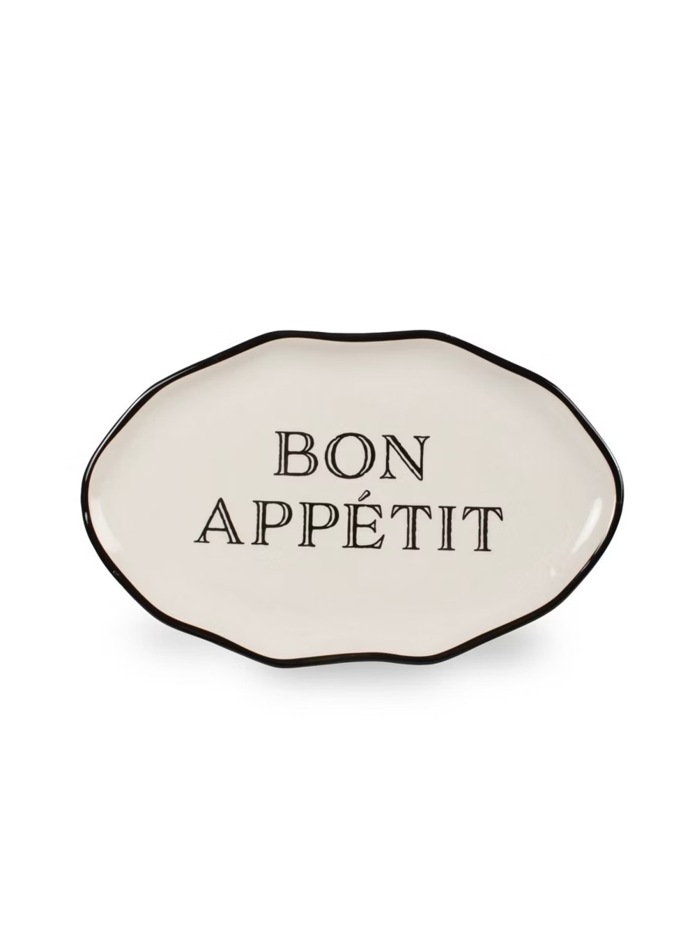 Ceramic Small Oval Serving Tray Platter Bon Appetit - Bullseye's Playground